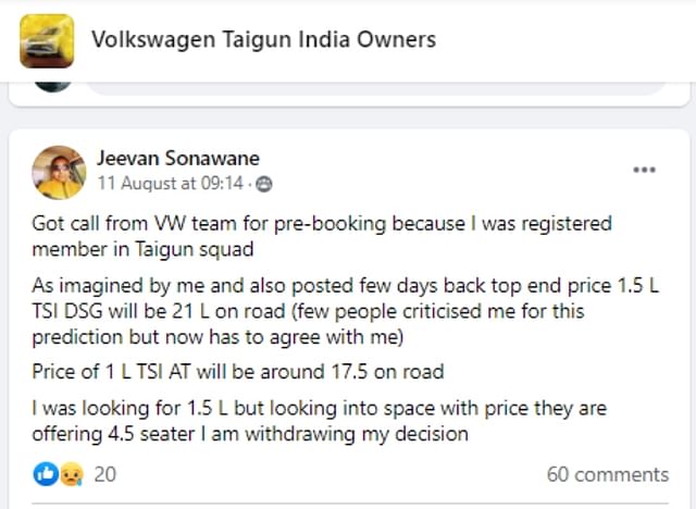 VW Taigun Price