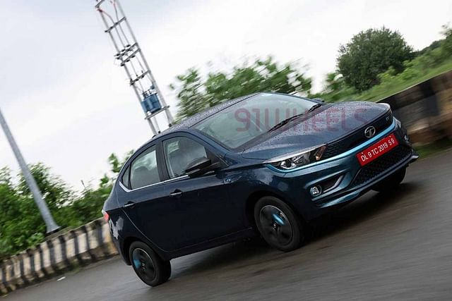 2021 tata tigor ev review images action shot front three quarters