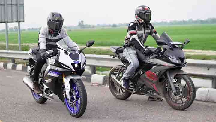 WATCH Yamaha R15M vs Yamaha R15 V3 in Classic Drag Race