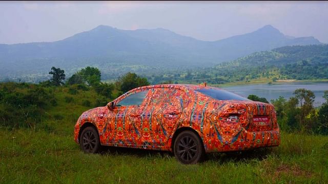 skoda slavia rear three quarters images