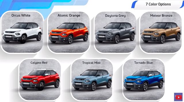 Tata Punch colours