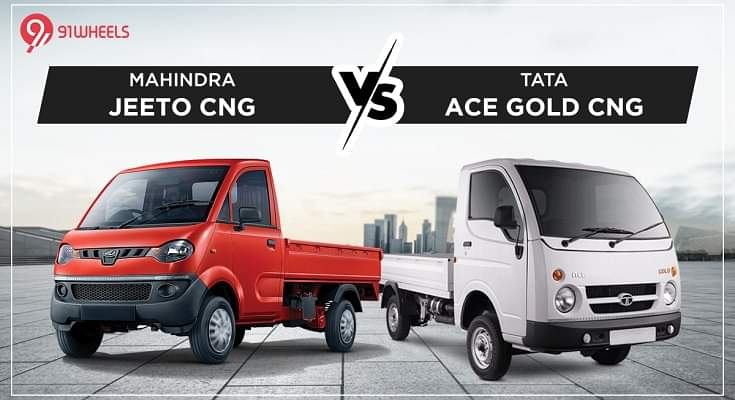 Tata Ace Gold CNG Vs Mahindra Jeeto CNG - Detailed Spec Comparison