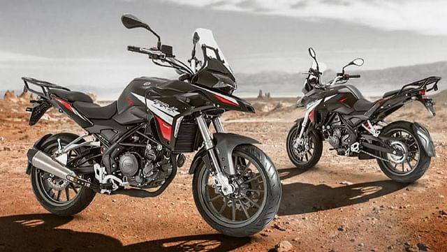 benelli trk 251 adventure motorcycle white black