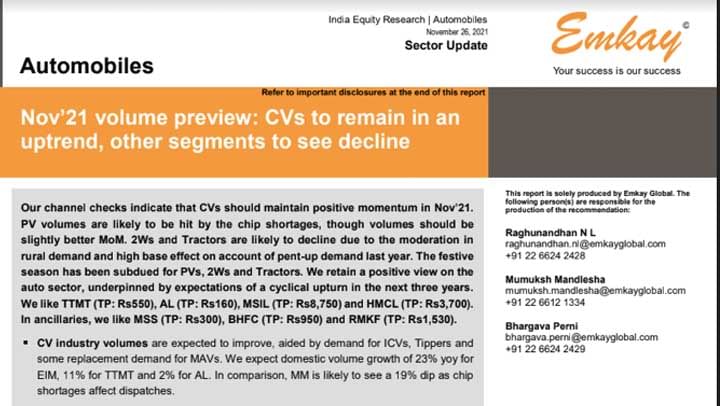 CV Sales to Continue Growing, Other Segments to See Decline - Report CV Sales to Continue Growing, Other Segments to See Decline - Report