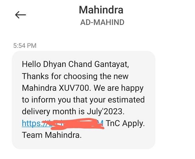 mahindra xuv700 July delivery date