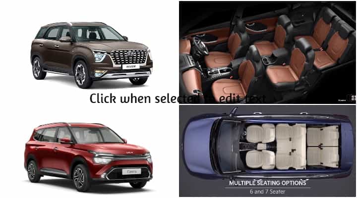 Hyundai Alcazar vs Kia Carens Base Model Compared - All Details Hyundai Alcazar vs Kia Carens Base Model Compared - All Details
