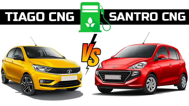 Tata Tiago CNG vs Hyundai Santro CNG - Spec Comparison