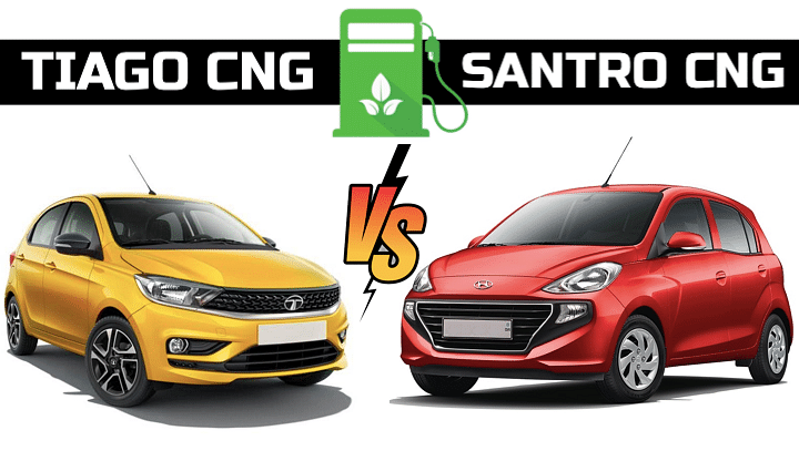 Tata Tiago CNG vs Hyundai Santro CNG - Spec Comparison