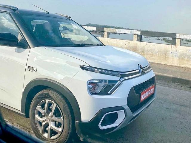 citroen c3 india front three quarters wheel caps spy image