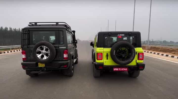 Force Gurkha vs Mahindra Thar Drag Race - Video Force Gurkha vs Mahindra Thar Drag Race - Video