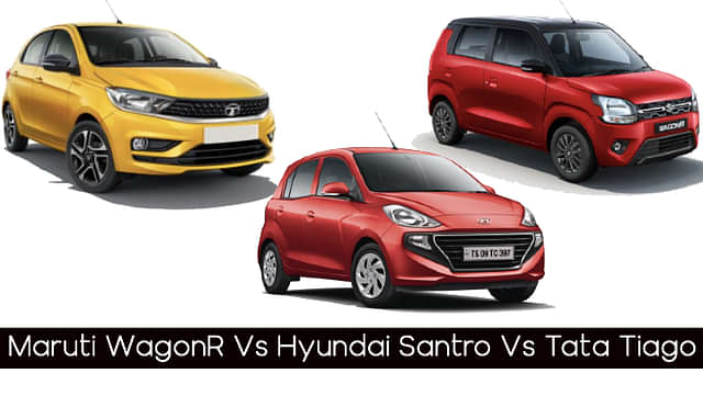 New Maruti WagonR Vs Tata Tiago Vs Hyundai Santro - Spec Comparison