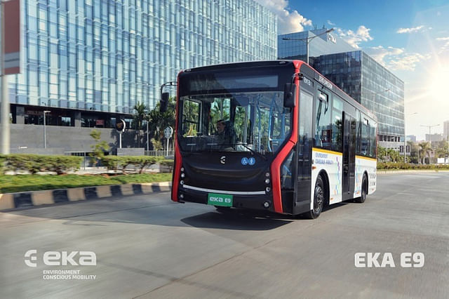 EKA E9 electric bus front profile