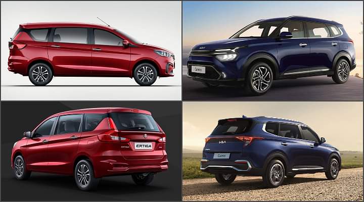 2022 Maruti Ertiga vs Kia Carens 1.5L Petrol Comparison - Details