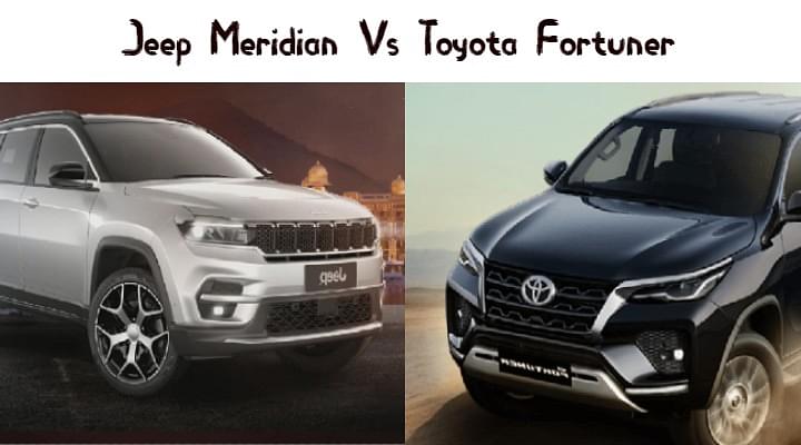 Upcoming Jeep Meridian vs Toyota Fortuner - Specs And Features Comparo