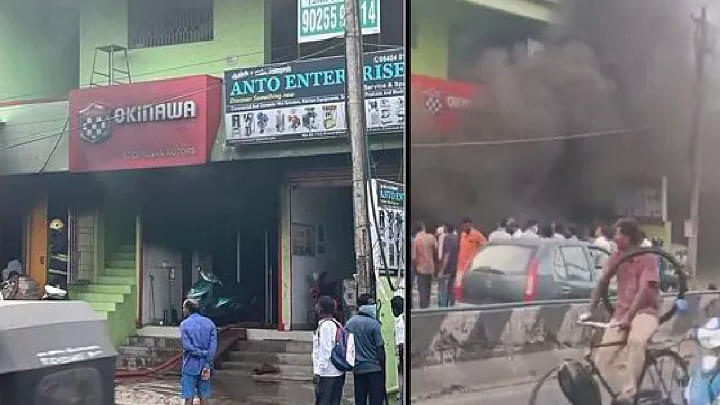 Okinawa E-Scooters Catch Fire Yet Again - Burns Showroom Along, People Trapped Inside!