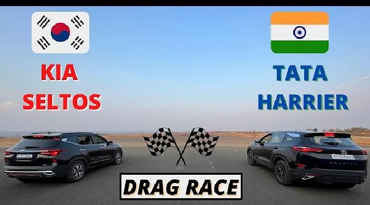A Drag Race of Two Mid-Size SUVs - Kia Seltos Vs Tata Harrier (Video)