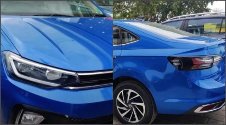 VW Virtus Starts Arriving At Dealerships; Rising Blue Shade Spotted For The First Time - Images VW Virtus Starts Arriving At Dealerships; Rising Blue Shade Spotted For The First Time - Images