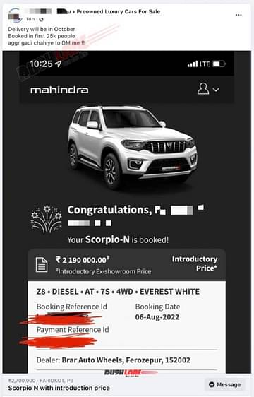 Mahindra Scorpio N Z8 4WD AT