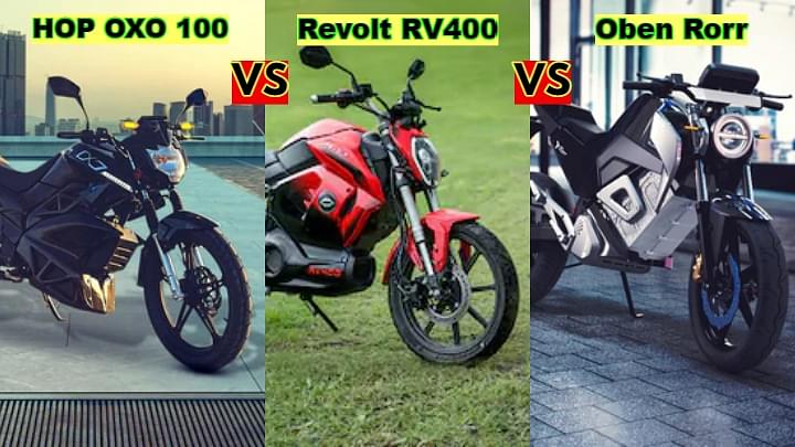 HOP OXO 100 vs Revolt RV400 vs Oben Rorr Electric Bikes Comparison