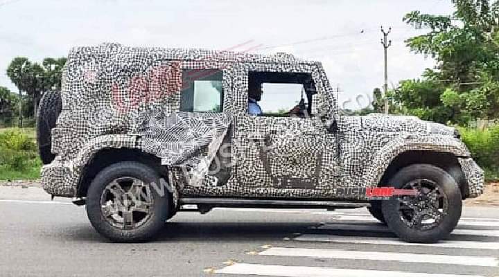Upcoming Mahindra Thar 5-Door Spied, Gives Glimpse Of Side Profile