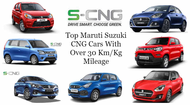 Top Maruti Suzuki CNG Cars With Over 30 Km/Kg Mileage Top Maruti Suzuki CNG Cars With Over 30 Km/Kg Mileage