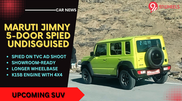 Maruti Jimny 5-Door Spied Completely Undisguised Ahead Of Launch