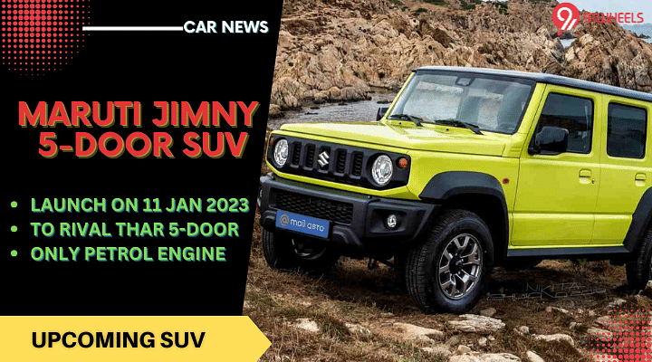 Maruti Jimny 5-Door SUV To Make India Debut On 11 January