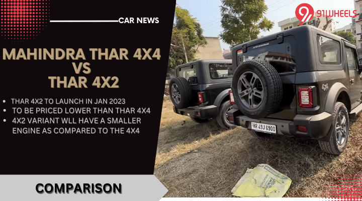 Mahindra Thar 4X4 Vs 4X2 Comparo - Engine Specs, Features And More Mahindra Thar 4X4 Vs 4X2 Comparo - Engine Specs, Features And More