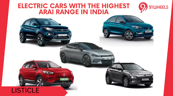 Here's A List Of Electric Cars With Highest ARAI Range In India