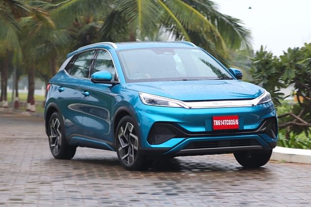 BYD cars at the 2023 Auto Expo