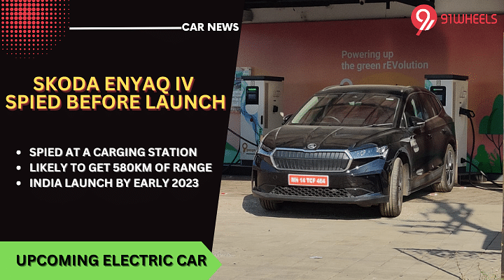 2023 Skoda Enyaq iV Spied At A Charging Station - India Launch Soon?