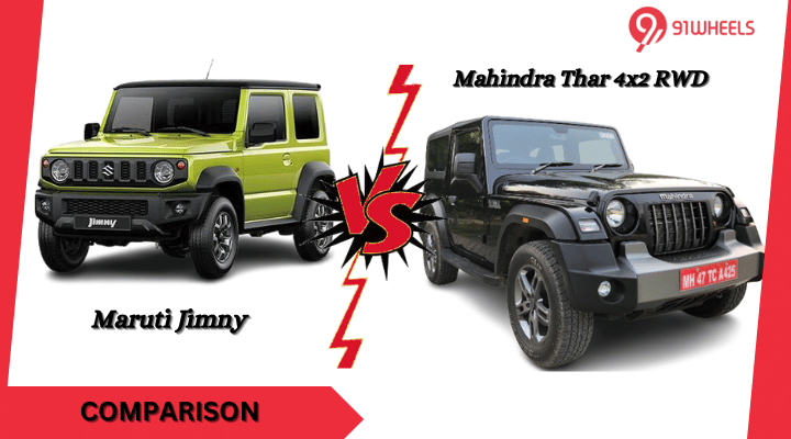 Maruti Jimny & Mahindra Thar 4x2 Compared: Your Pick? Maruti Jimny & Mahindra Thar 4x2 Compared: Your Pick?