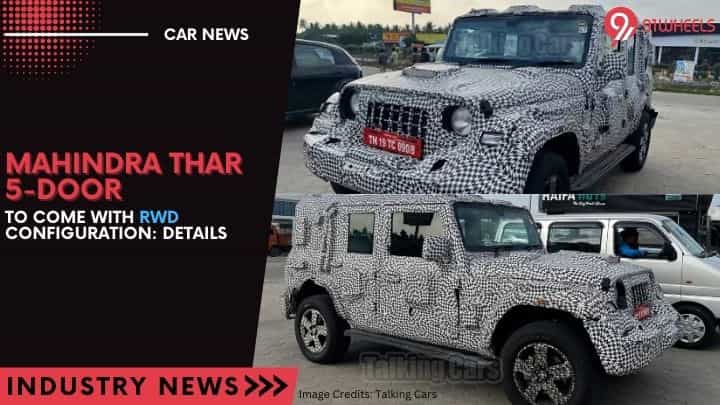 Mahindra Thar 5-Door To Come With RWD Configuration: Details Mahindra Thar 5-Door To Come With RWD Configuration: Details