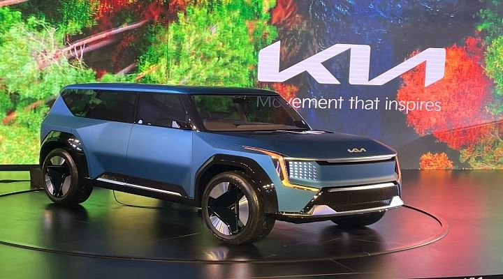 KIA EV9 Concept SUV Showcased At Auto Expo 2023. Read Details Here.