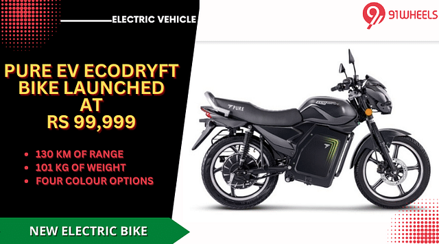PureEV EcoDryft Electric Bike Debuts At Rs 99,999
