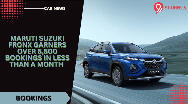 Maruti Suzuki Fronx Garners Over 5,500 Bookings In Less Than A Month Maruti Suzuki Fronx Garners Over 5,500 Bookings In Less Than A Month