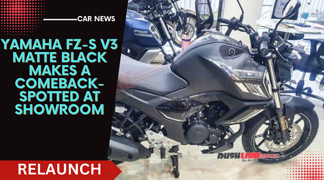 Yamaha FZ-S V3 Matte Black Makes A Comeback- Spotted At Showroom