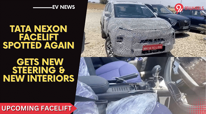 Tata Nexon Facelift Spotted Again With New Steering & New Interiors