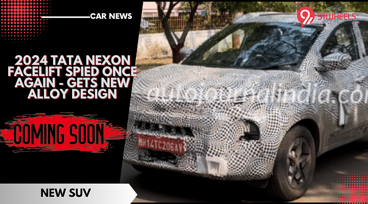 2024 Tata Nexon Facelift Spied Once Again - Gets New Alloy Design