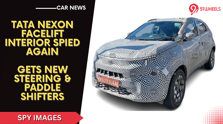 Tata Nexon Facelift Interior Spied Again, New Steering & Paddle Shifters
