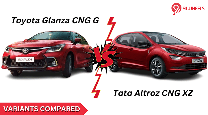 Tata Altroz CNG XZ Vs Toyota Glanza CNG G: Variant Comparison