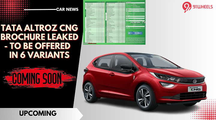 Tata Altroz CNG Brochure Leaked - To Be Offered  In 6 Variants