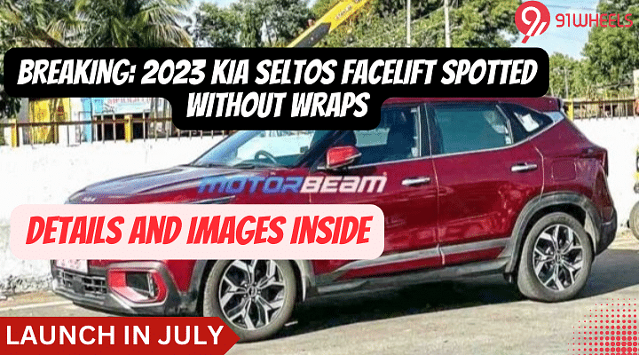 Kia Seltos Facelift Top Variant Spotted Undisguised- Launch In July 2023