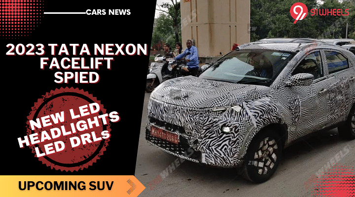 2023 Tata Nexon Facelift LED Headlights Spied Ahead Of Launch!