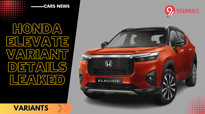 Honda Elevate Variants Detail Leaked - Will Be Available In 4 Variants