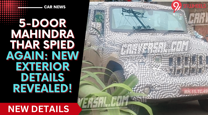 5-Door Mahindra Thar Spied Again: New Exterior Details Revealed!