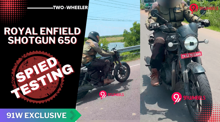 EXCLUSIVE: Royal Enfield Shotgun 650 Spied Testing Closely! EXCLUSIVE: Royal Enfield Shotgun 650 Spied Testing Closely!