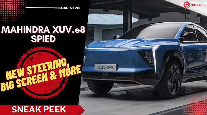 Mahindra XUV.e9 Interiors Spied: Large Screen, New Steering, More
