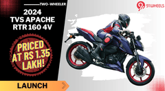 2024 TVS Apache RTR 160 4V Launched, Priced At Rs 1.35 lakh! 2024 TVS Apache RTR 160 4V Launched, Priced At Rs 1.35 lakh!