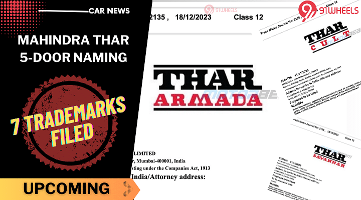 Mahindra Trademarks 7 Names For Thar 5-Door: Armada, Savannah, More